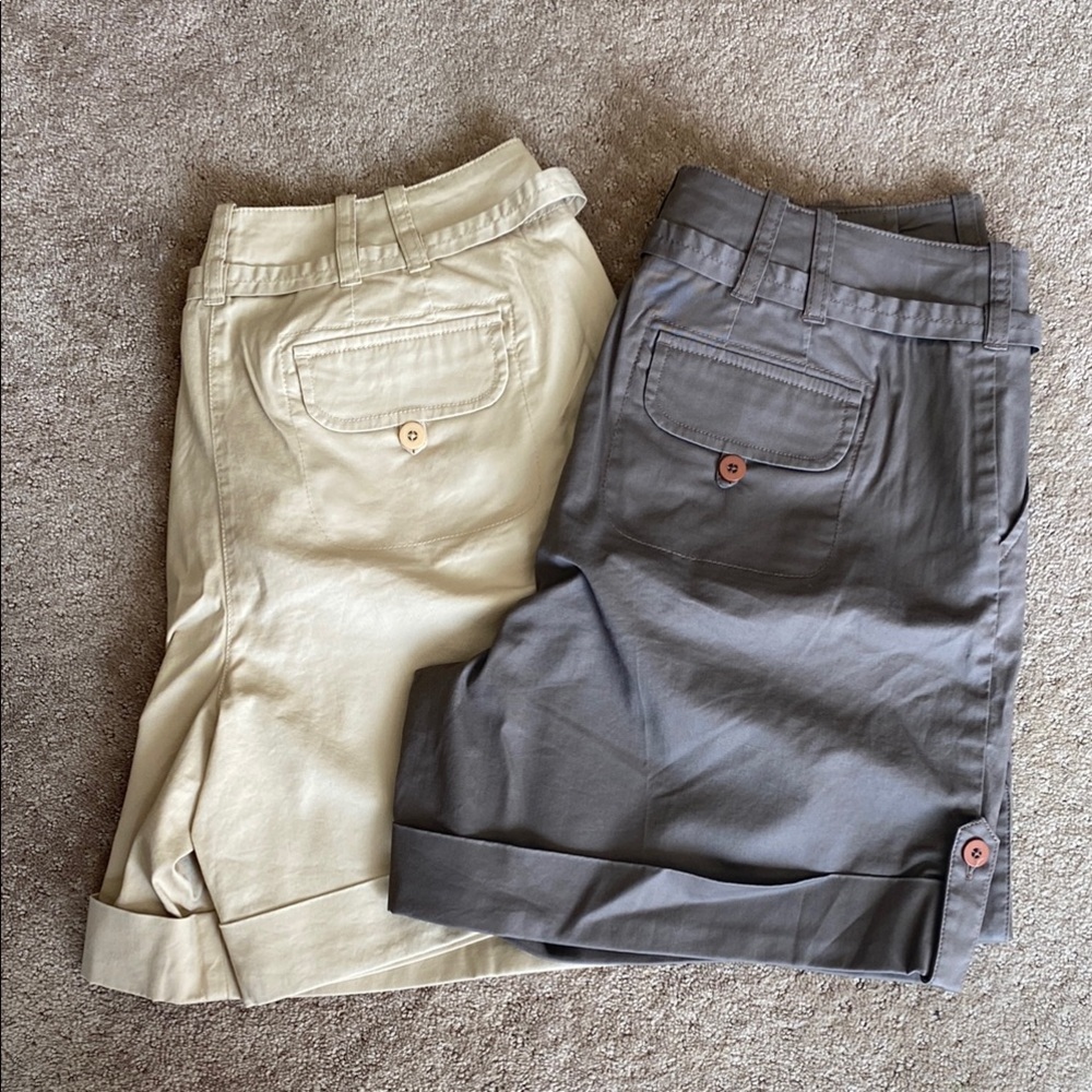 Khaki and Chocolate J Jill Casual Shorts Set